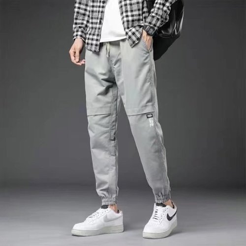 Spring work trousers, men's casual trousers, loose legged trousers, spring trendy brand thin sports trousers