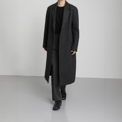 Winter Korean style over-the-knee woolen coat thickened long woolen windbreaker jacket