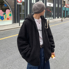 Lamb fleece thickened winter boys' hooded jacket