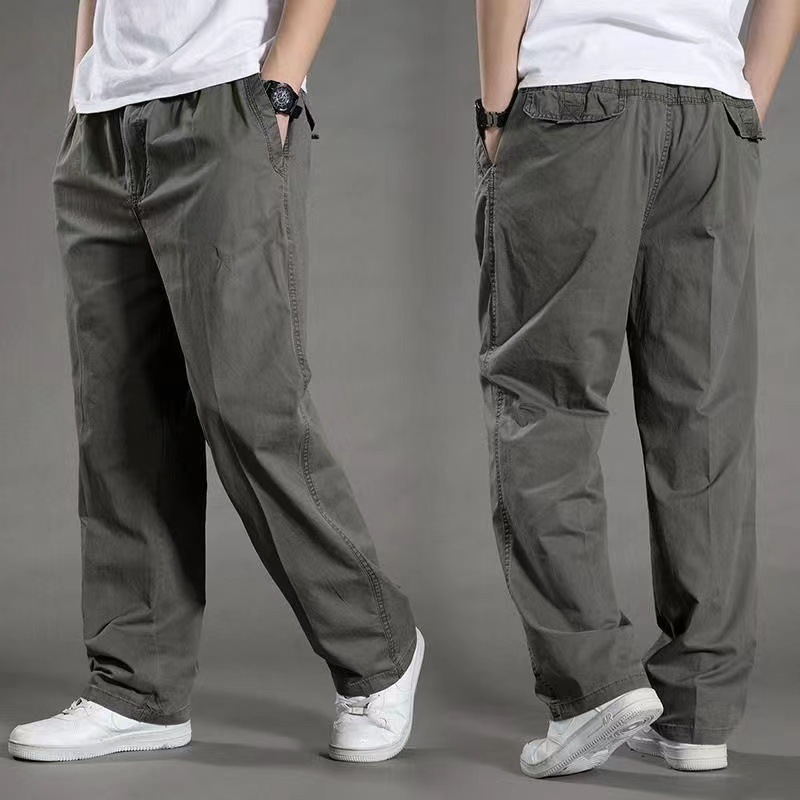 Men's Casual Pants Loose Pants Straight Elastic Waist