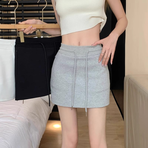 Sweet and spicy drawing torrent white short skirt spring and summer new girl high waist hip A -line skirt