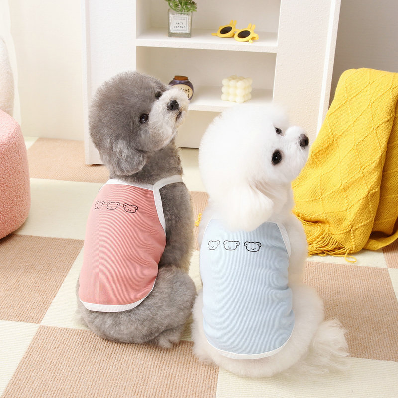 Pet dog clothes puppy teddy bibie bear suspender shirt pet striped vest clothes
