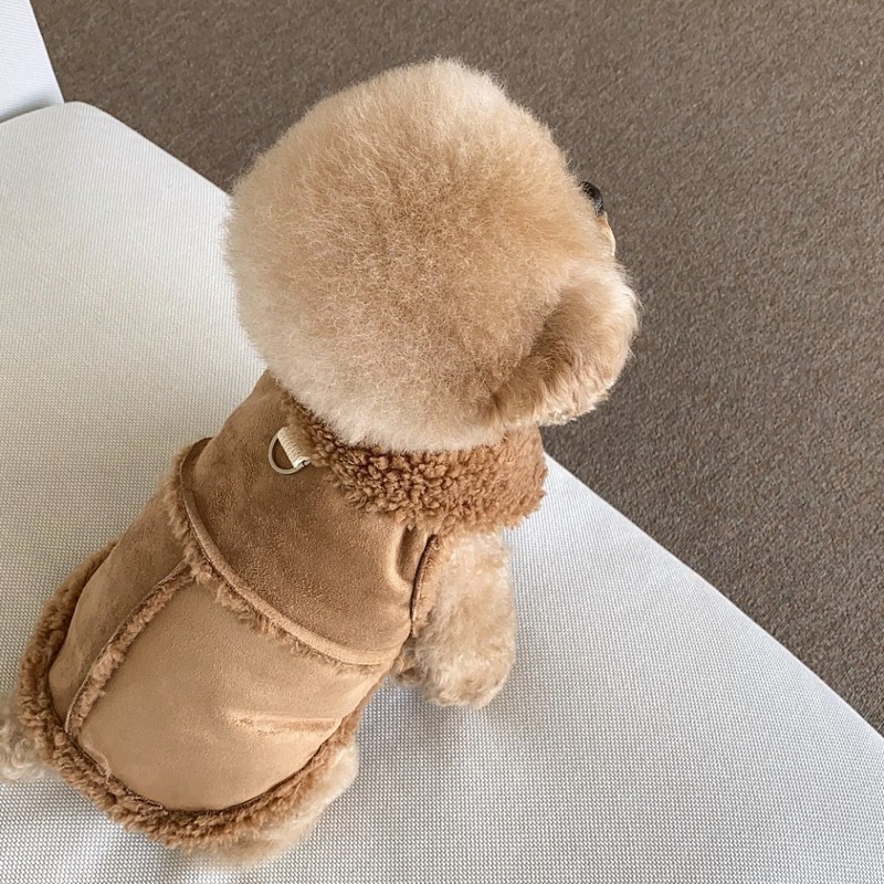 Pet autumn and winter clothing Teddy Bichon Bear Pomegranate cat autumn dog clothes small puppy can pull warm vest