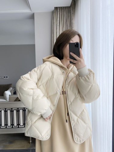 Apricot bread suit small thickened cotton jacket cotton coat top autumn and winter women look slim and loose outerwear cotton clothes trendy