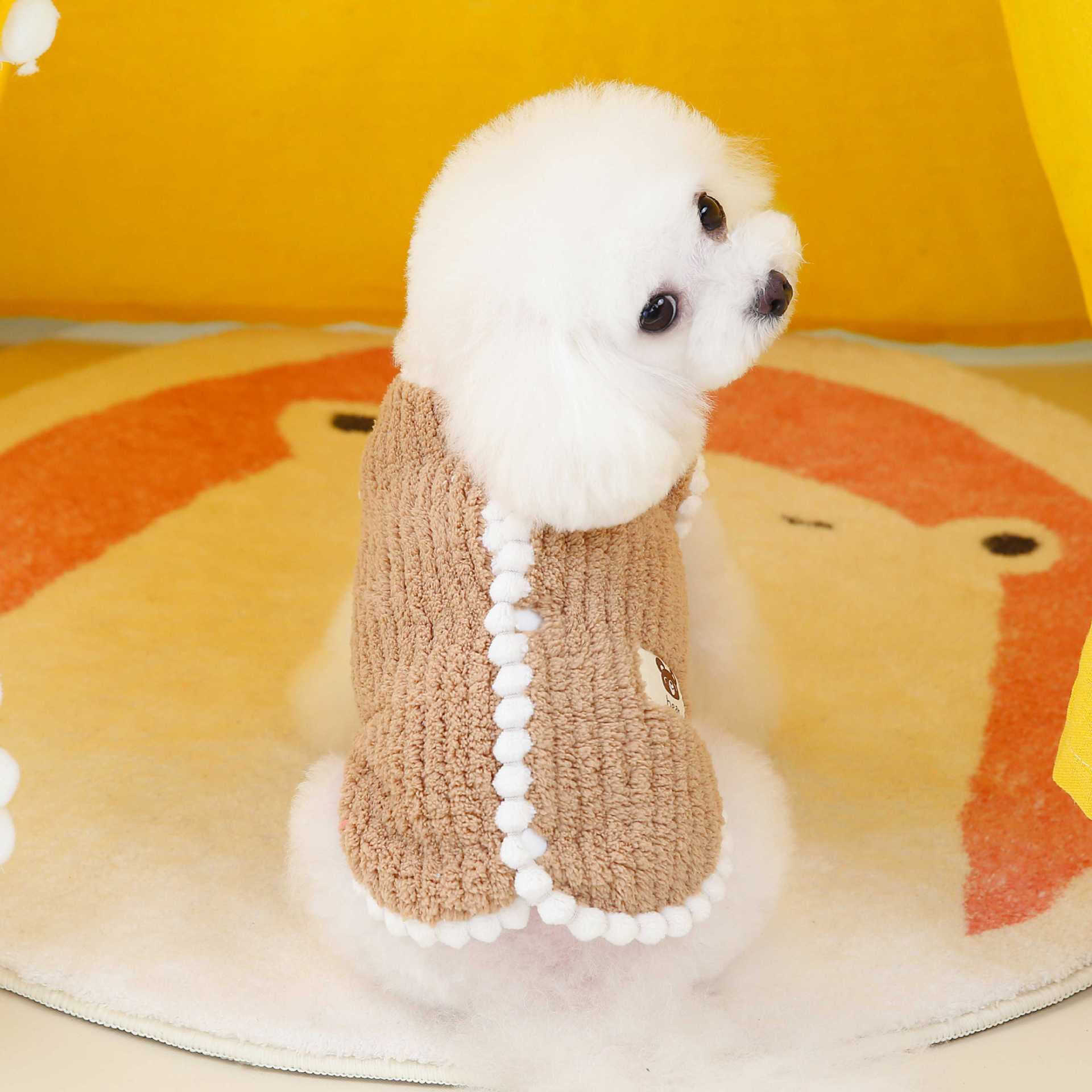 Pet clothes autumn and winter clothes plus velvet vest dog winter new warm Teddy small dog and cat pet clothing