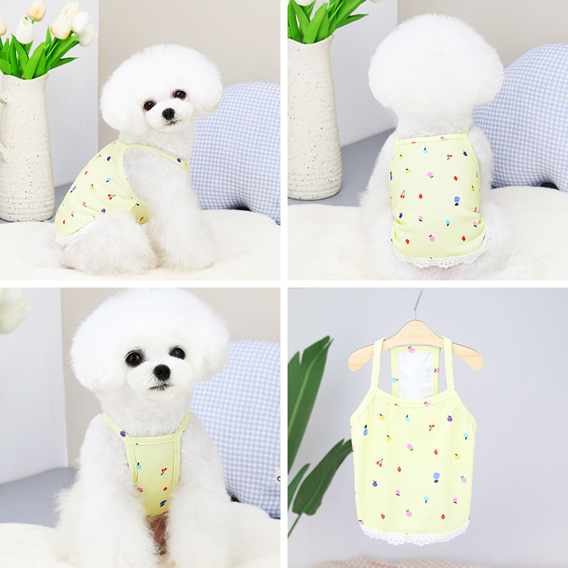 Spring and summer pet clothes dessert suspenders small and medium-sized dog Teddy dog ​​clothes Pomeranian puppy clothing
