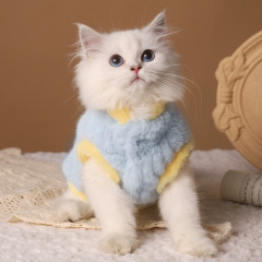 Cat clothes in winter warm ragdoll kitten cotton coat silver gradient blue cat prevents hair loss plus fleece winter clothes