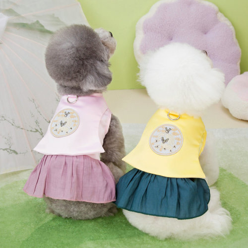 Dogs and cats Korean dress summer skirt spring clothes Bichonja Pomei small dog pet spring and autumn style college style