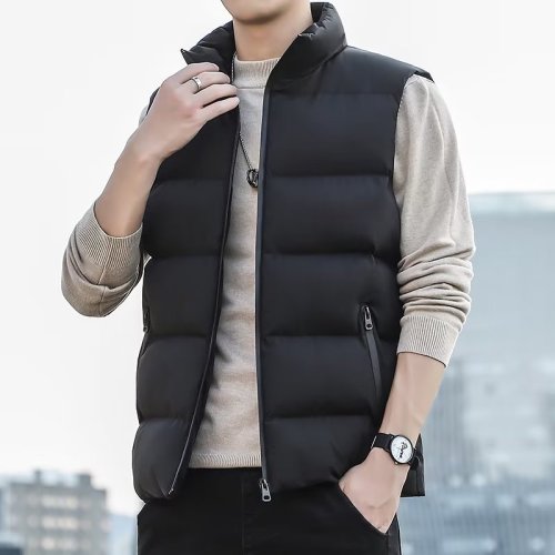 Men's thin down jacket new large-size casual vest vest vest shoulder loose version spring and autumn winter jacket
