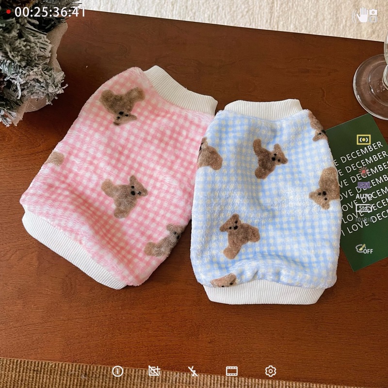 Pet clothes, dogs, cats, fleece, Japanese and Korean sweatshirts, home clothes, Teddy Bichon Bear, small and medium-sized dog clothing