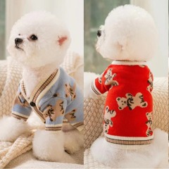Pet bear clothes dog cardigan sweater