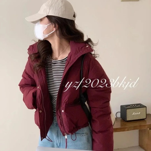 New winter cotton jacket for women short versatile Korean style stand collar high-end thickened bread jacket for women cotton jacket for women