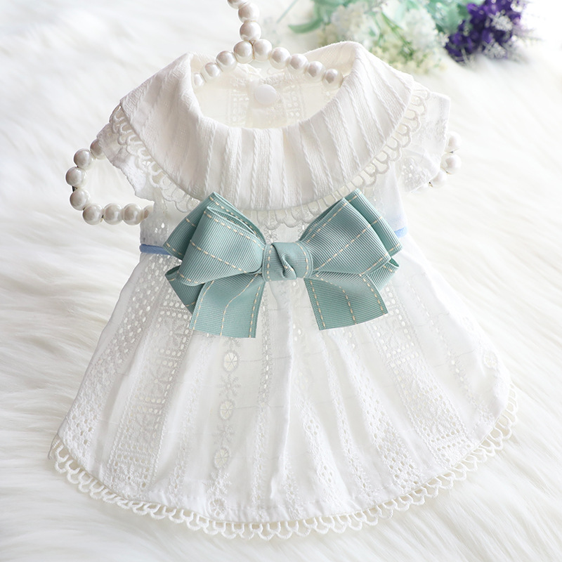 Dog Clothes Spring and Summer Thin Skirt Lolita Princess Mint Butterfly Cat Pet Clothes