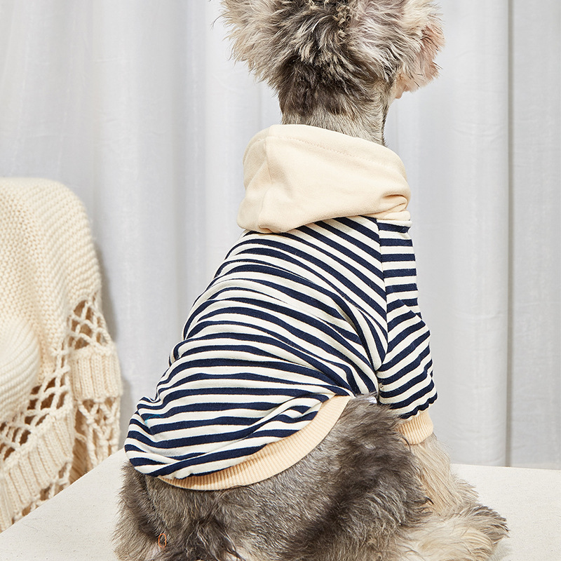 Pet striped sweatshirt dog fashion hooded brand INS style cat clothes