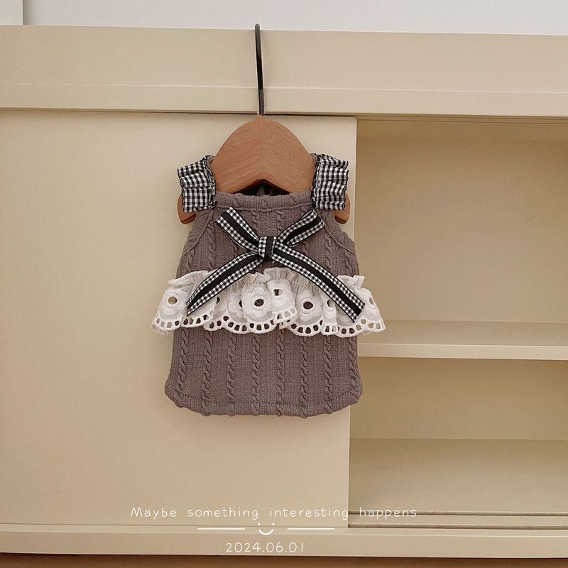Pet clothes, dogs, cats, spring, summer, autumn, and Korean suspender vests, home clothes, Teddy Bear, cute lace skirt