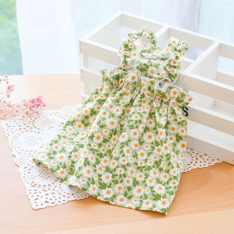 Pet summer thin clothes cat suspender floral skirt small dog Teddy cat vest