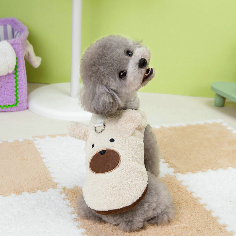 Pet clothing dog clothes autumn and winter new double-sided velvet clothing pet clothing triangular bear velvet clothing