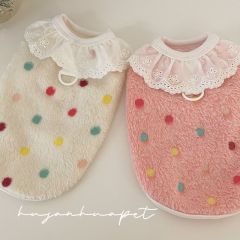 Pet Clothes Dogs and Cats Cute Polka Dots and Vests Teddy Bichon Bears Pull-up Home Clothes