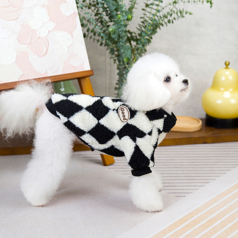 Pet dog clothes two-legged velvet coat diamond zipper velvet coat