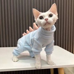 Pet four-legged clothes, pellet fleece belly protection, little dinosaur hairless cat clothes, Sphinx cat Devin clothes