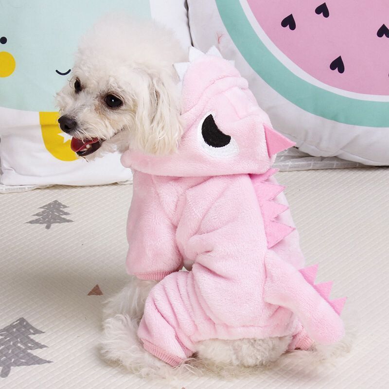 Dog four-legged Teddy VIP cat dinosaur transformed flannel thick pet clothing