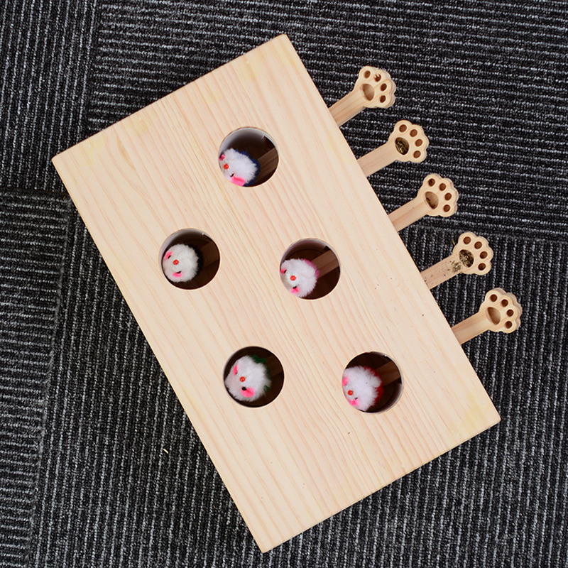 Meow Fairy cat supplies catnip toys solid wood whack-a-mole cat toys interactive funny cat toys pet supplies