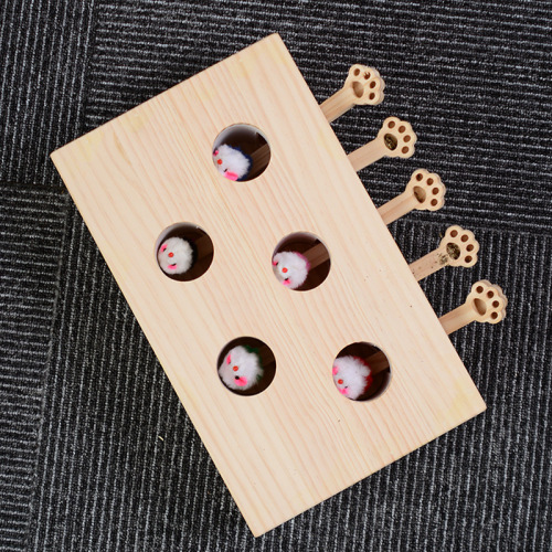 Meow Fairy cat supplies catnip toys solid wood whack-a-mole cat toys interactive funny cat toys pet supplies