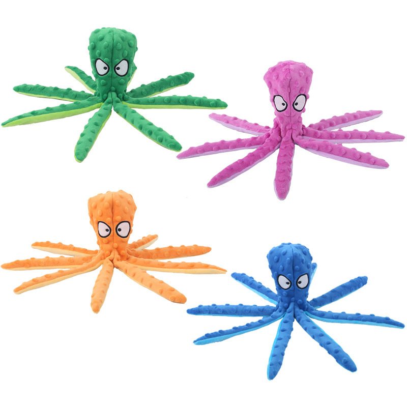 Pet plush toys octopus skin shell dog educational bite-resistant tone