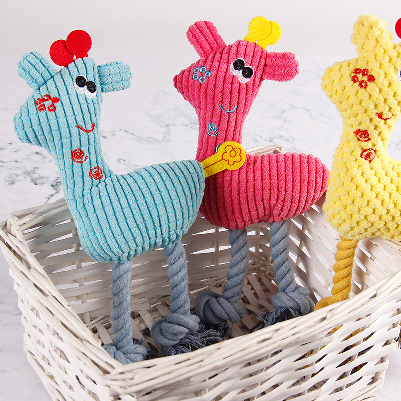 Pet supplies sound grinding teeth resistant to bite cat and dog toy corn kernel plush cotton rope