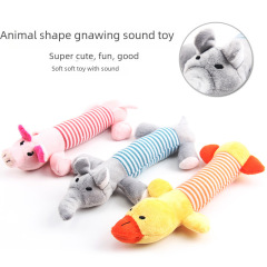 Pet toy plush striped piglet elephant yellow duck voice cartoon biting toy