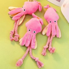 Cute octopus sounds pet plush grinding teeth Teddy rope knot dog toys