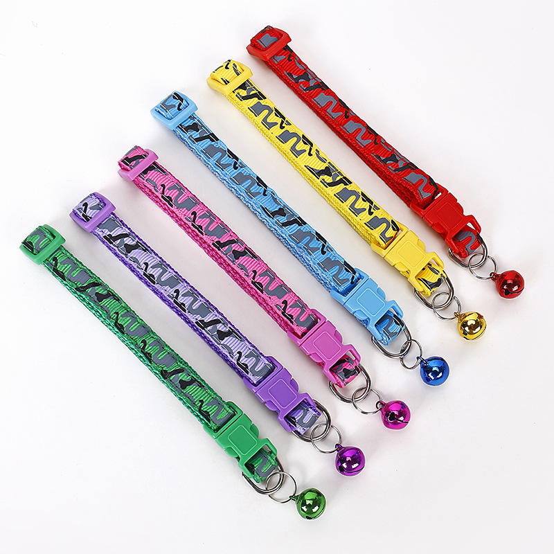 Pet patch camouflage bell cat necklace