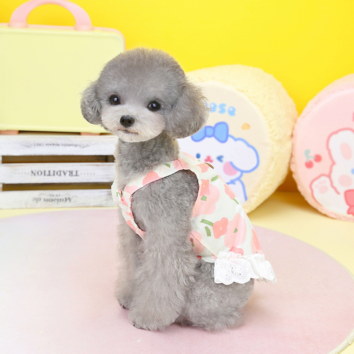 Pet princess dress spring and summer new romantic flower skirt