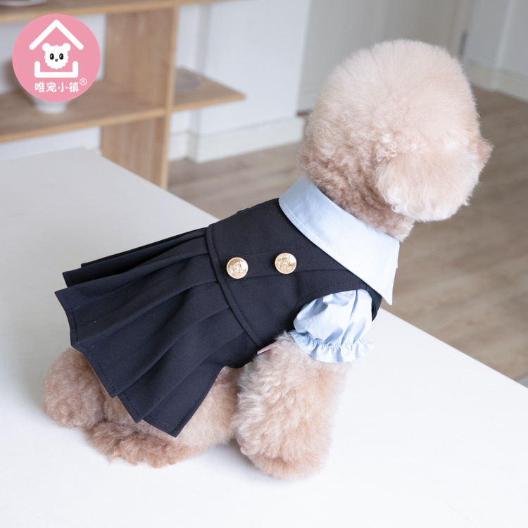 School uniform warm style cute pet cat Teddy dog ​​clothes