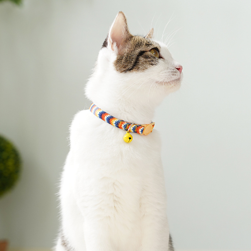 Cat collar dog scarf neck collar bell buckle conveniently adjustable ins wind neck collar pet supplies