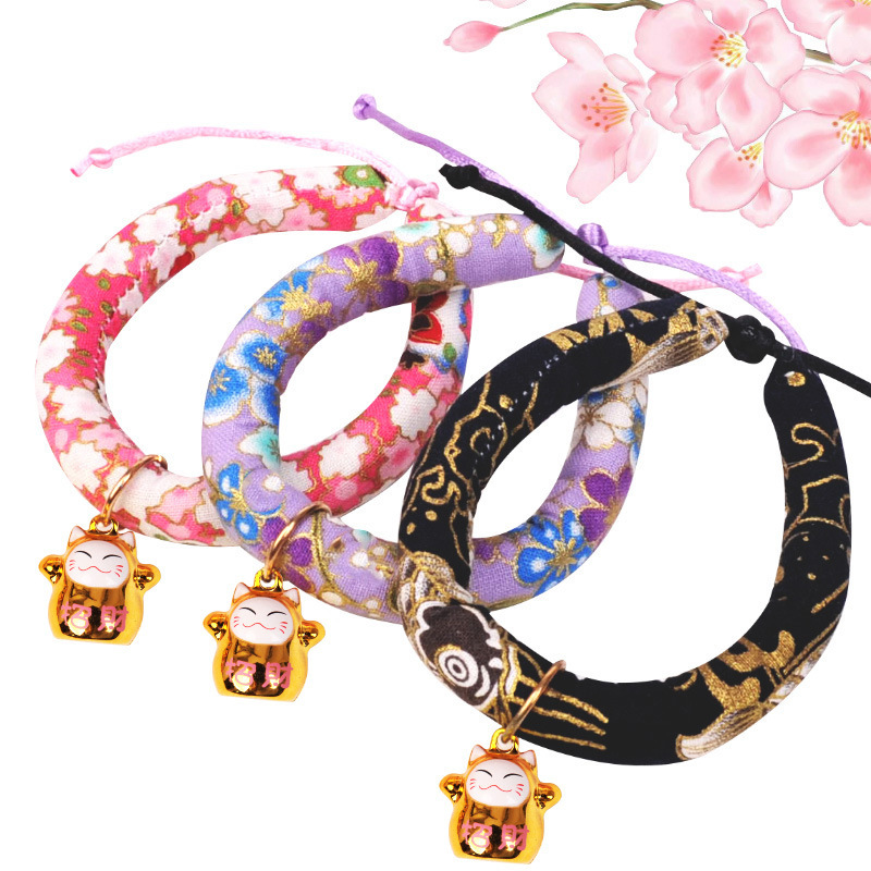 Necklace cartoon bell collar and wind handmade jewelry dog ​​neck ring cat dog pet neck ring