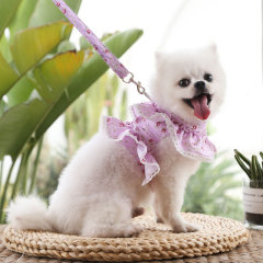 Dogs and cats pet clothes chest strap traction lace lace Teddy Bichon Bear Spring Summer Autumn Dog Walking Leash