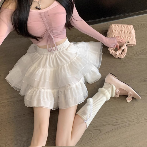 Tmall Tik Tok Quality Skirt Women's Summer New Ballet Style Short Skirt Mesh Puffed Skirt Lace A-line Skirt