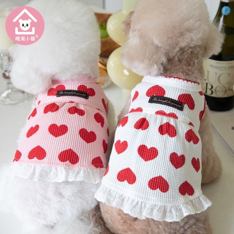 Home cute pet cat and dog Teddy clothes