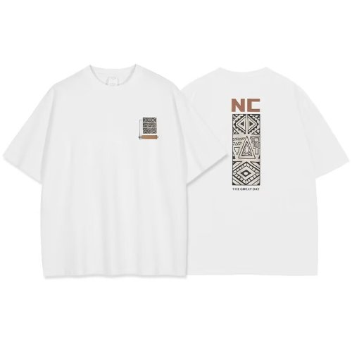 Summer short-sleeved T-shirt men's teenagers loose and versatile trendy harbor style round neck boy's t-shirt casual top