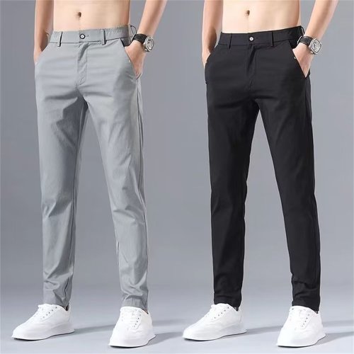 Men's casual pants in summer thin straight loose quick-drying men's pants versatile trendy trousers breathable stretch pants for men