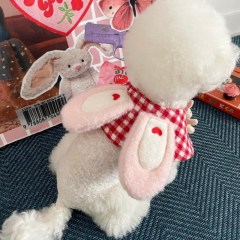 Korean ins cute checked rabbit cloak cape pet cat dog pet scarf saliva towel decoration