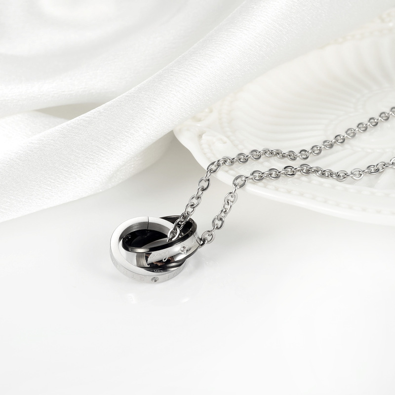 Stainless steel necklace niche design ins trendy pendant retro stainless steel couple necklace