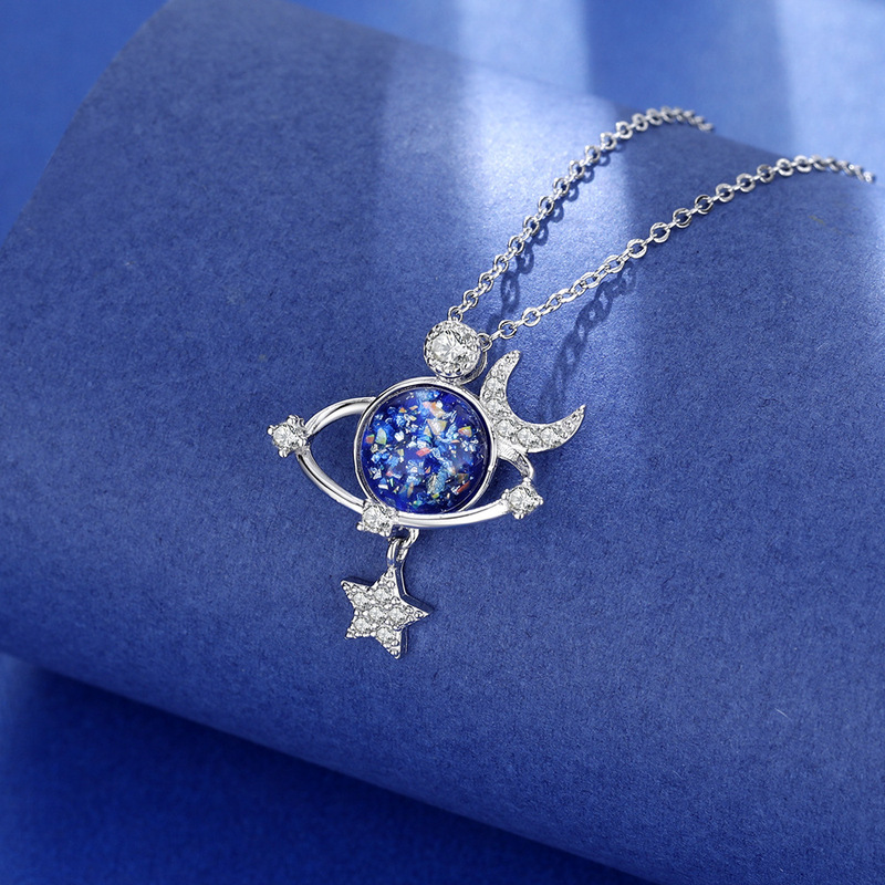 Necklace for women's universe planet clavicle chain simple and cold ins style light luxury niche design asteroid necklace