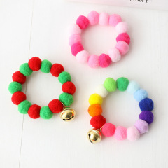 Pet hair ball collar cat bell ornaments Christmas warm neck ring dog decorations