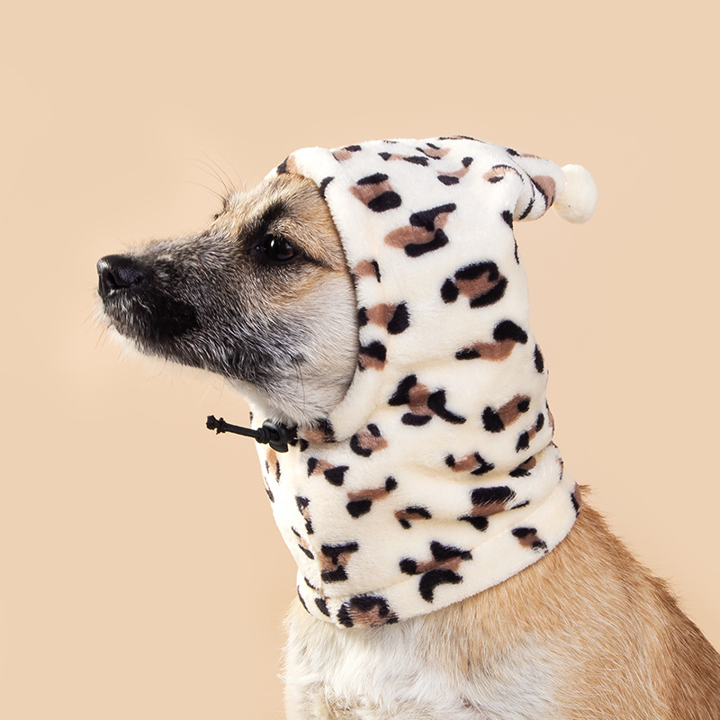 Pet leopard print spoof hat Christmas hat puppy hat headdress transform hat