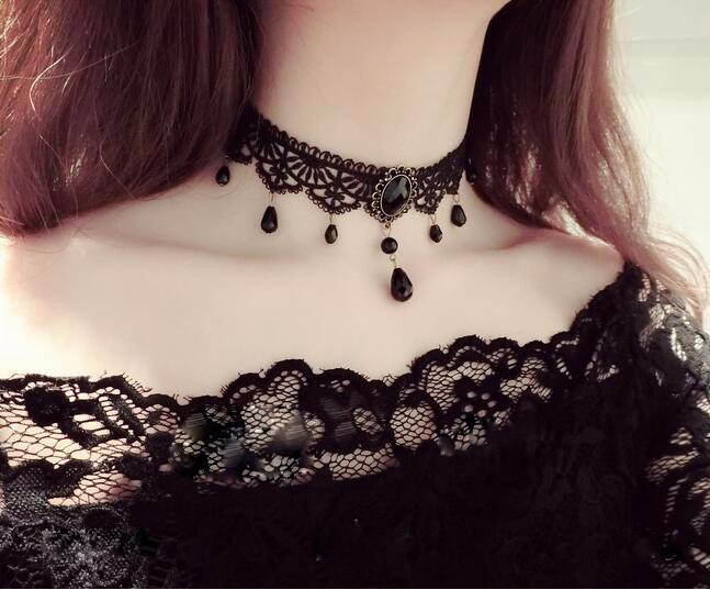 Neck strap palace gothic hot girls necklace lace necklace choker clavicle chain necklace retro