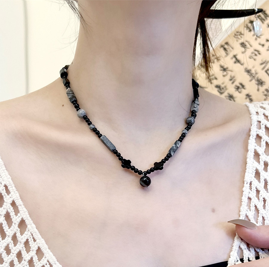 Pendant beaded necklace for women in summer retro niche high-end accessories new Chinese style collarbone chain