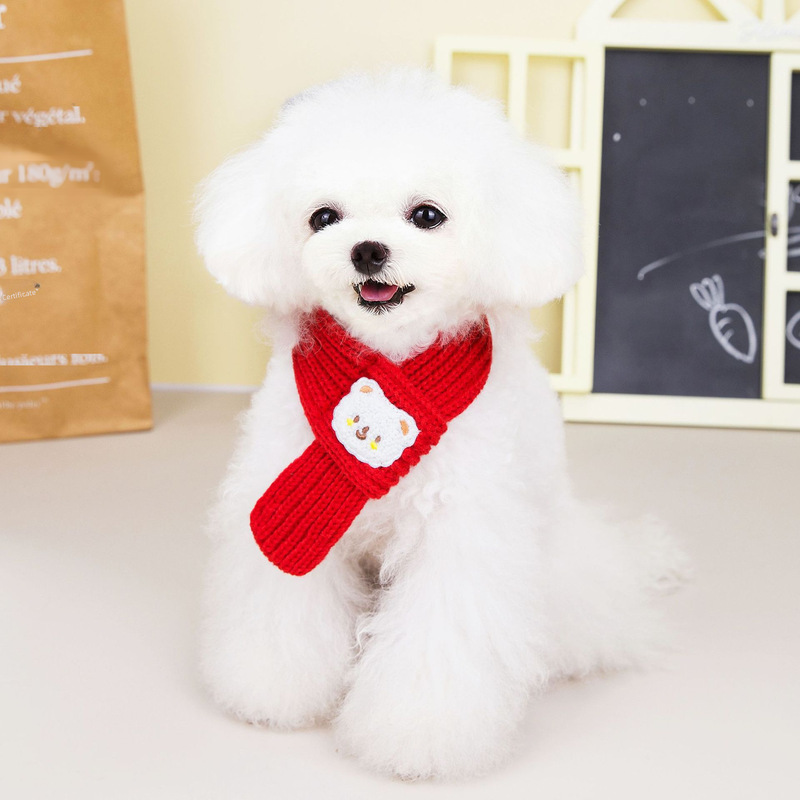Pet puppy accessories pet supplies wool puppy scarf