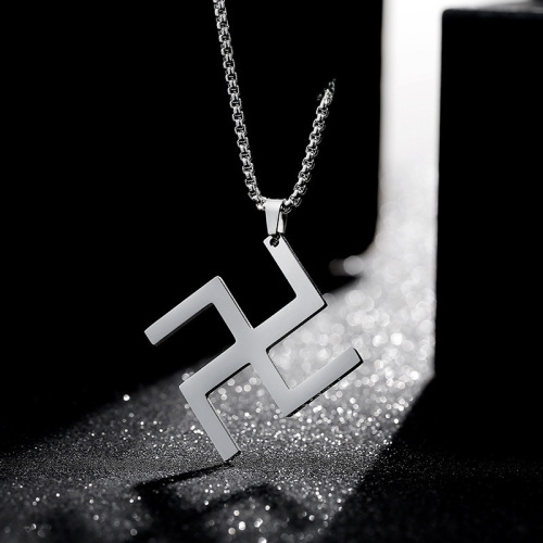 hiphop titanium steel pendant domineering fashion simple ten thousand characters trendy personality pendant men's necklace